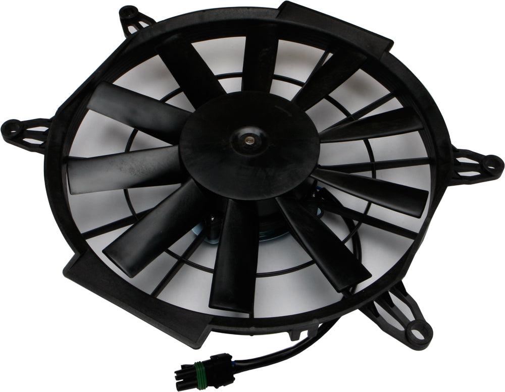 All Balls Cooling Fan 22-01024 for engine, black metal fan with mounting bracket, designed for efficient cooling.