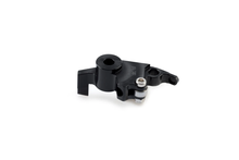 Load image into Gallery viewer, Black PUIG lever adapter for brake levers, shown on a motorcycle handlebar in close-up view.