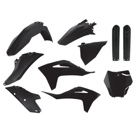 Polisport Plastics full MX body kit in black for Gas 64-91066 motorcycle, featuring durable plastic body panels.