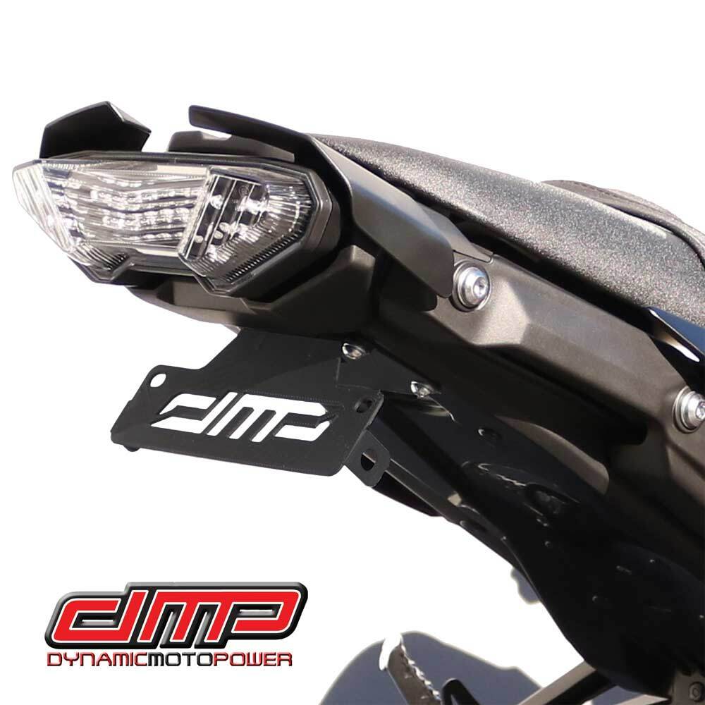 Black DMP Fender Eliminator Kit for Yamaha 71-2180BK, motorcycle body part with sleek design and mounting hardware.