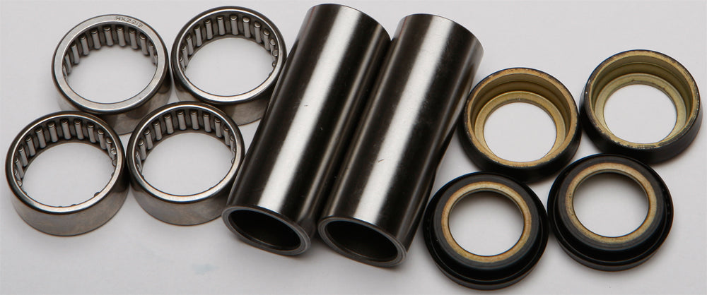All Balls swingarm bearing kit 22-81065 for motorcycle suspension, showing bearings and related components in the image.