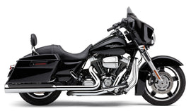 Cobra 4.5-inch Powrflo round chrome slip-on exhaust for Harley FLH/Flt 2017-2025, with polished chrome finish and sleek design