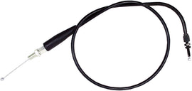 Motion Pro black vinyl throttle cable for motorcycle or ATV, showing detailed close-up of cable with metal fittings.