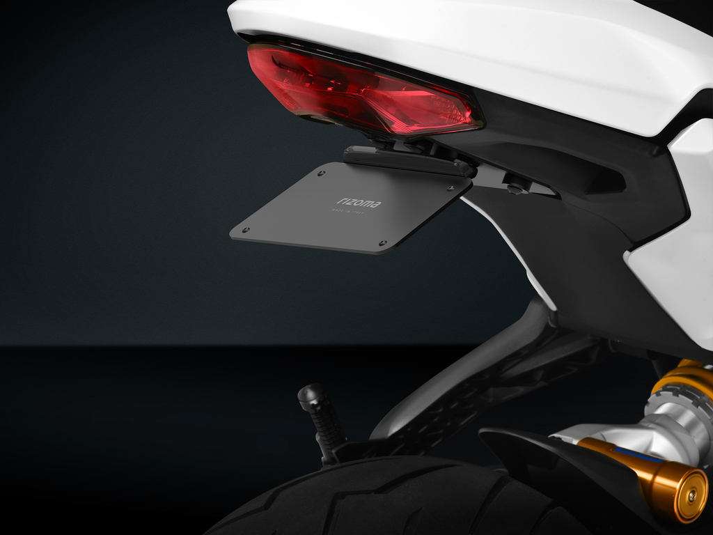 RIZOMA Flat-Out Fender Eliminator for Ducati 58-PTU013B, motorcycle body component with sleek black design