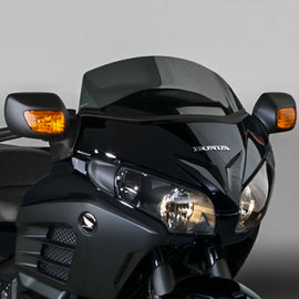 National Cycle Vstream dark tint motorcycle windshield with aerodynamic design and tinted surface for enhanced rider protection.