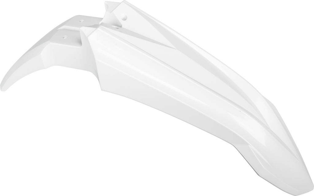 Acerbis white front fender for Beta motorcycles, showcasing its curved shape and mounting points for off-road or motocross bikes.
