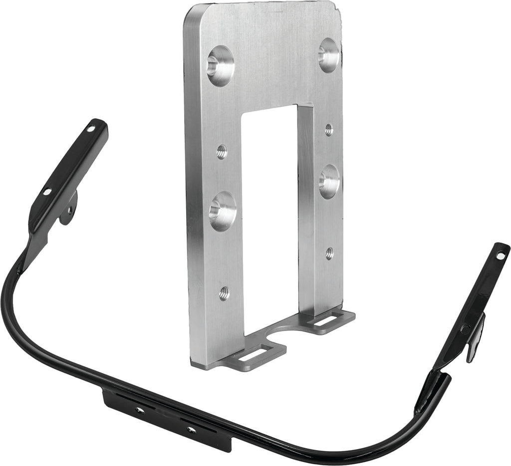 Bagger Nation Fairing Drop Block body part for Harley Davidson motorcycles, shown in black mounted on a bike.