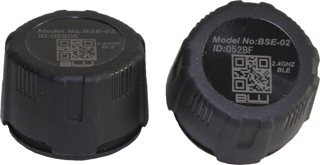 BLU Bluetooth Tire Pressure External Sensors, 2-pack, compatible with vehicle tires, mounted on wheel with pressure monitoring display