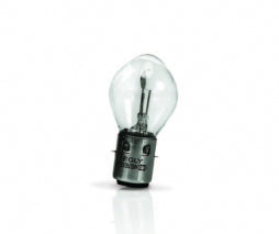 Acerbis DHH CE 12V 35W bulb for motorcycle headlights, shown in a close-up image with filament details.