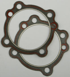 James Gasket head gaskets set with two .045 inch thick gaskets for Twin Cam engines, 4-inch bore, suitable for automotive repair.