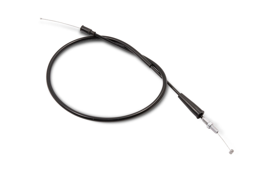 Motion Pro black vinyl throttle cable 70-1178 for motorcycles, showing the flexible control line with metal fittings.