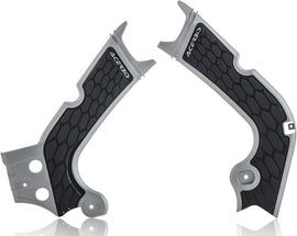 Acerbis X-Grip Honda CRF250 frame guard in silver and black mounted on motorcycle frame, protecting the bike's frame.