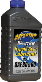 Spectro Premium Hypoid Gear Lube 80W90 1L bottle, automotive gear oil, in a transparent plastic container.