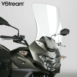 Clear National Cycle Vstream Tall windshield for Kawasaki motorcycles, featuring a tall, aerodynamic design.