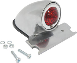 HardDrive Sparto taillight with polished finish, featuring clear lens and mounting bracket for bicycle safety and visibility.