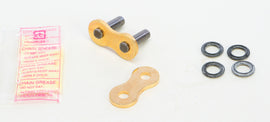 D.I.D Racing 520erv3 Rivet Master Link in gold, designed for high-performance motorcycle chains, shown on a white background.