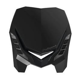 Polisport Plastics E-Blaze headlight in black with mounting bracket, designed for motorcycles or off-road vehicles.