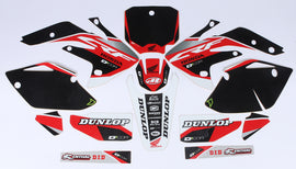 DCOR Honda Raceline graphic and trim decals kit with bold black and red design on white background for vehicle customization.