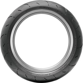 DUNLOP Roadsport 2 front tire for motorcycles, 120/70ZR17 58W hypersport tire, with tread pattern visible.
