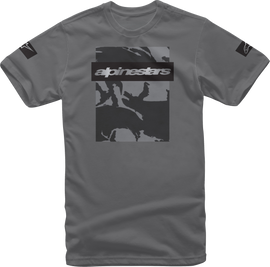 Alpine Star Tactical Tee in charcoal, large size, showing a casual fit with the brand logo on the front fabric.