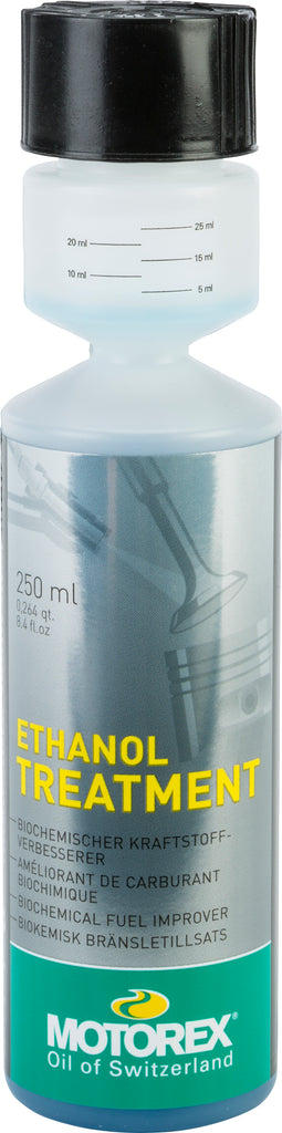 Motorex Ethanol Treatment 250ml bottle, automotive chemical product for fuel system cleaning and ethanol stabilization.
