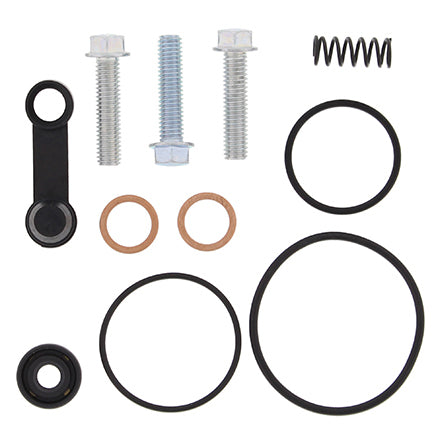 All Balls clutch slave cylinder kit drive type, showing metal components and rubber seals for automotive clutch system repair.