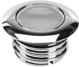 HardDrive chrome pop-up screw-in gas cap for vented fuel tanks on 1982-1995 and 2004-2006 Harley XL models, LH side.