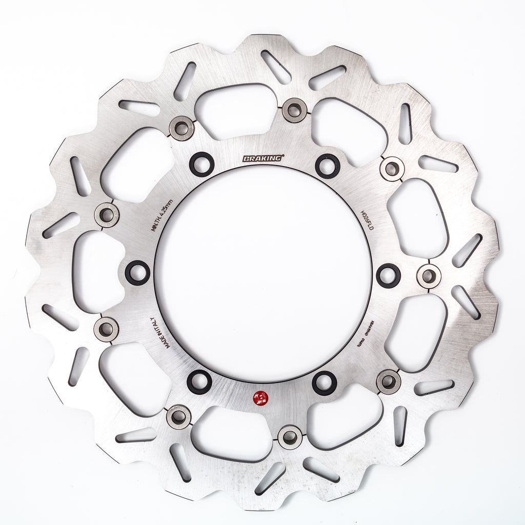Rear Braking Racing Rotor by Braking, 32-6226, showing a close-up of the high-performance motorcycle brake rotor with vented design.