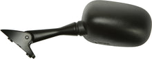 Load image into Gallery viewer, Emgo left motorcycle mirror with black housing and adjustable arm for HON 56-9969 model, mounted on handlebars.