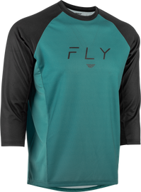 Fly Racing Ripa 3/4 Sleeve Jersey in Evergreen and Black, XL, featuring lightweight fabric and casual motocross style.