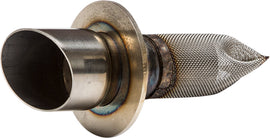 Yoshimura RS-3 Spark Arrestor Monkey Insert for motorcycle exhaust, showing the metal mesh and branding details.