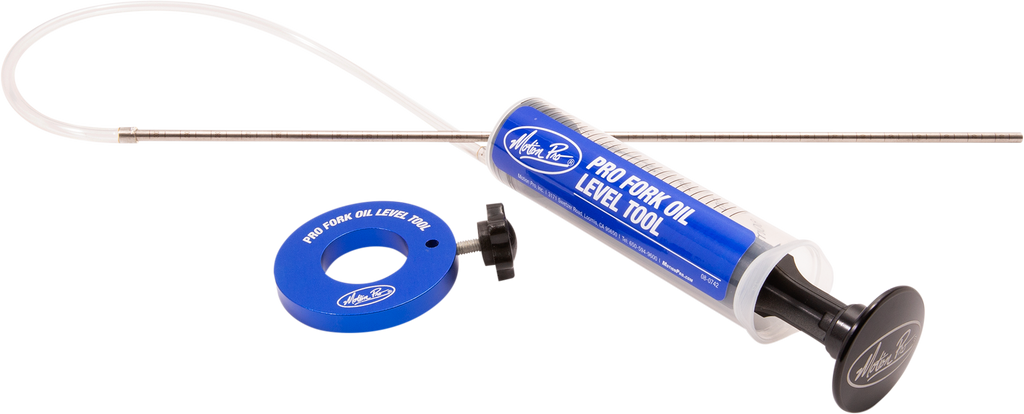 Motion Pro Pro Fork Oil Level Tool 57-8846, a compact tool with a clear measurement scale for checking motorcycle fork oil levels