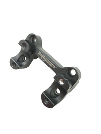 HeliBars black handlebar riser with tri-plate design, providing ergonomic elevation for motorcycle handlebars.