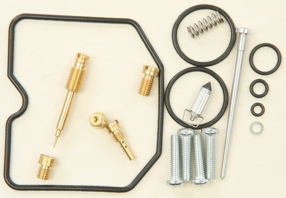 All Balls carburetor repair kit for intake and fuel system, including gaskets and seals, in a compact package.