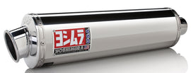 Yoshimura Street RS-3 bolt-on stainless steel dual exhaust for motorcycles, showing the sleek exhaust pipes and branding.