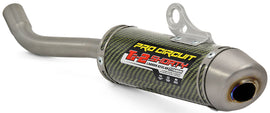 Pro Circuit Ti-2 Silencer exhaust for Yamaha YZ125 motorcycle, showing the sleek titanium finish and mounting details.