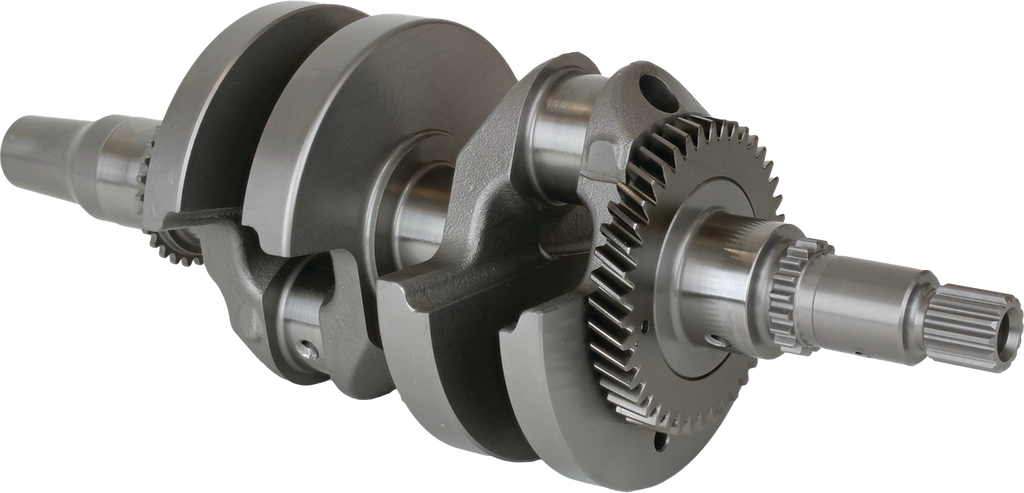 Hot Rods 421-HR00231 engine crankshaft, metallic automotive engine part, detailed close-up showing precision-machined surfaces
