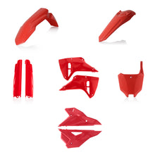 Load image into Gallery viewer, Acerbis full red plastic body kit for motorcycle, showing assembled panels and parts with bright red color and brand logo.