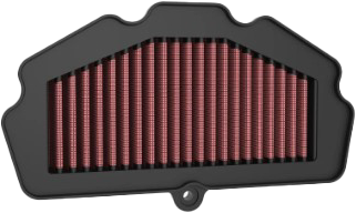 K&N air filter for Kaw motorcycles, high-performance reusable air filter with durable construction and precise fit.