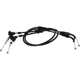 All Balls throttle control cable for Yamaha motorcycles, showing the black cable with connectors and protective housing.
