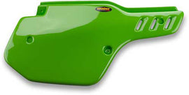 Maier green street side panels for motorcycle, part number 65-20909, with detailed close-up of the product's textured surface.