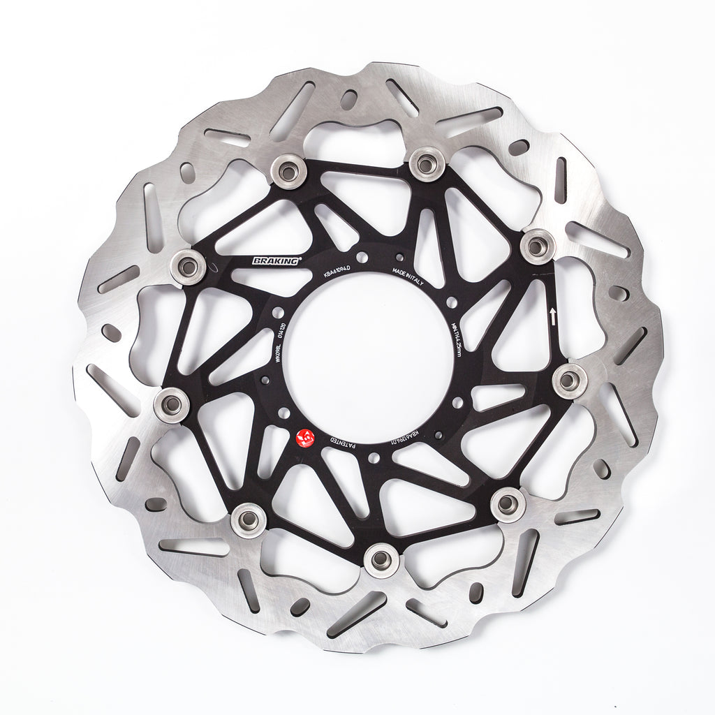 Braking Sk2 directional rotor left side for brakes, showing the detailed metal disc with ventilation holes and mounting holes.