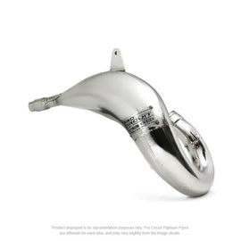 Pro Circuit Platinum Exhaust Pipe 792-1004P for motorcycle, showcasing the sleek metal design and mounting details.
