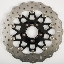 EBC Motorcycle Brakes V-Twin Street Rotor RSD014CBLK floating rear brake disc with black finish, designed for V-twin motorcycles.