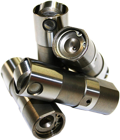 Feuling Race Series 811-04055 solid engine lifters, high-performance components for motorcycle engines, shown in close-up image.