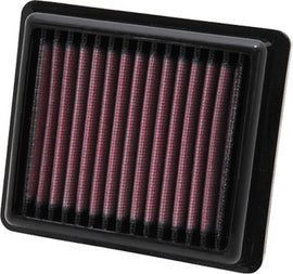 K&N Air Filter 730502, high-performance air filter with pleated design for improved engine airflow, shown in close-up image.
