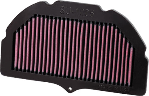 K&N Air Filter 761005, reusable high-performance air filter with pleated cotton media, shown in close-up view.