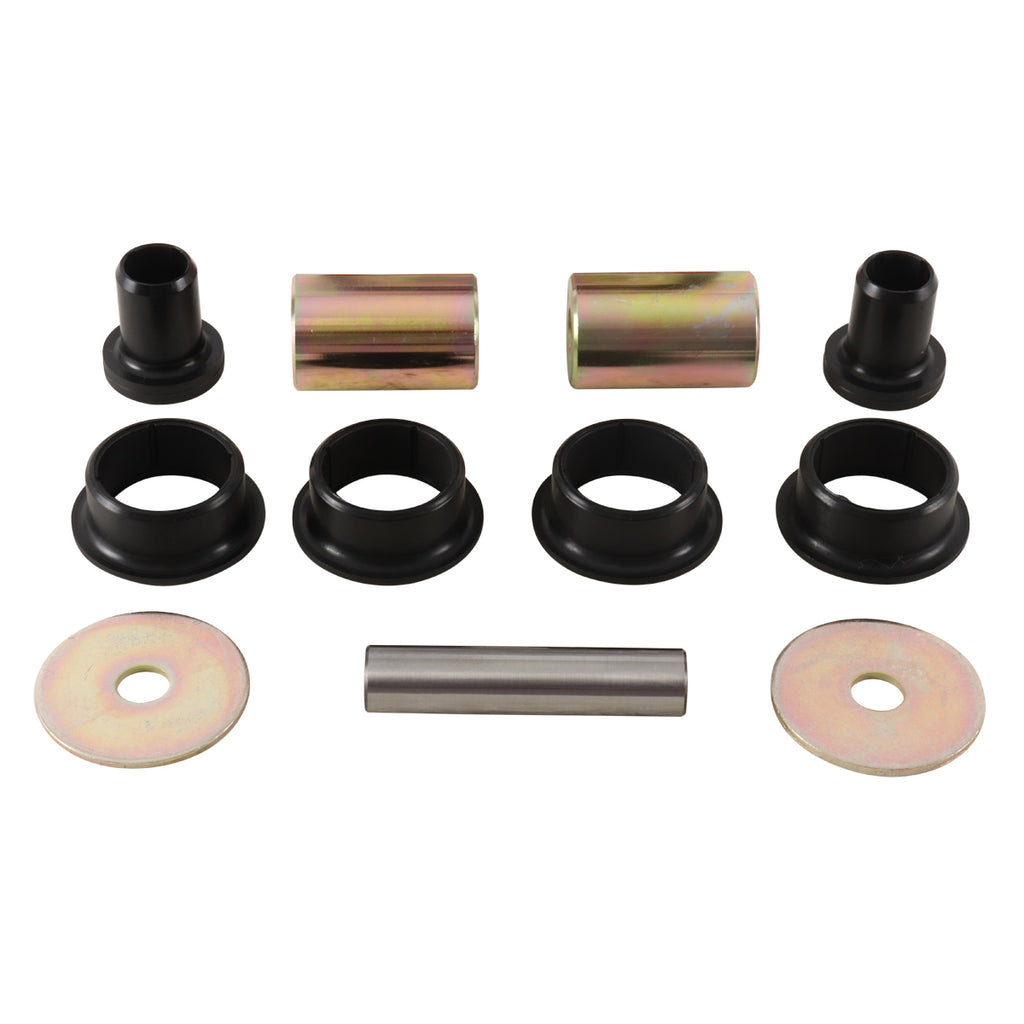 All Balls rear knuckle bushing kit for suspension, showing black rubber bushings and metal components for vehicle repair.