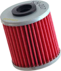 K&N Oil Filter 56-0207, high-performance automotive oil filter with metal casing and rubber seal, designed for engine protection
