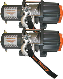 Cycle Country Powermax 2500lb winch with steel cable and mounting plate, designed for off-road and utility vehicle recovery.
